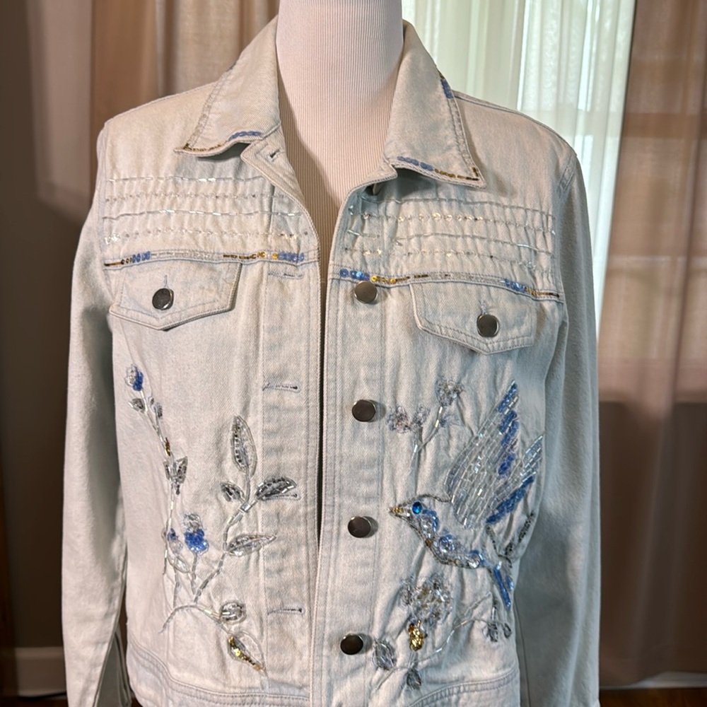 Together Brand Denim Jacket With Sequin Appliqu S… - image 1